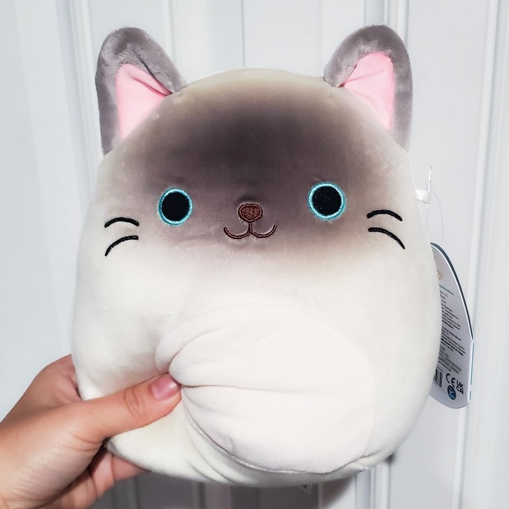 8" Squishmallow Felton the Siamese cat kitty Kellytoy Soft Plush gift toy